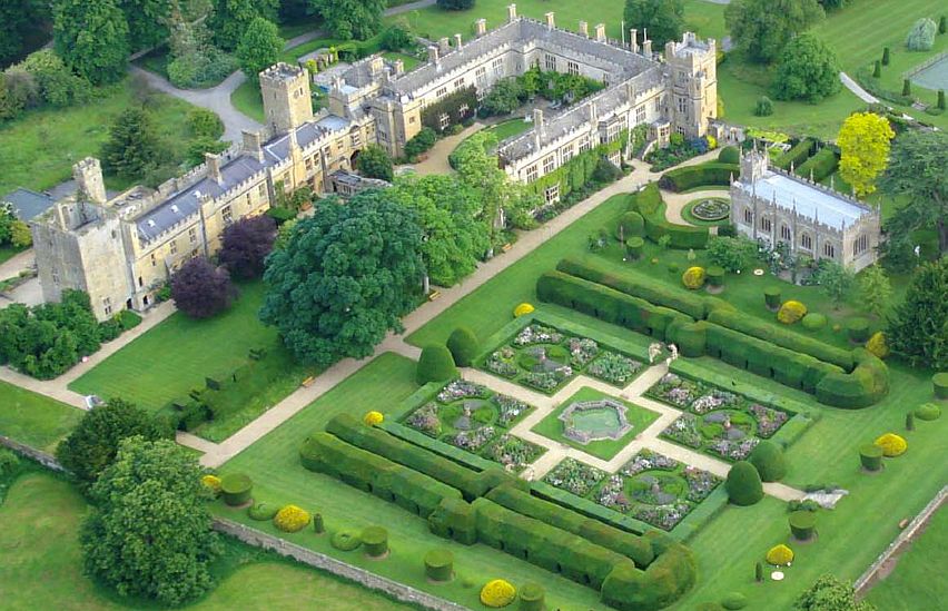 An aerial view of the magnificent Sudeley Castle, just outside Winchcombe.
